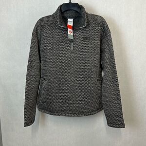 NEW Cinch Pullover Quarter 1/4 Zip Womens Sz XXL Gray Herringbone Pockets Soft